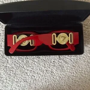 Versace Bold Red Eyewear with Gold Detail Versace VE4439-Red Sunglasses main image 2